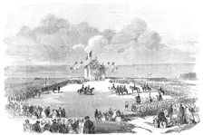 The Grand Military Mass, at the Camp at Honvault, near Boulogne, on Sunday last, 1854. Creator: Unknown