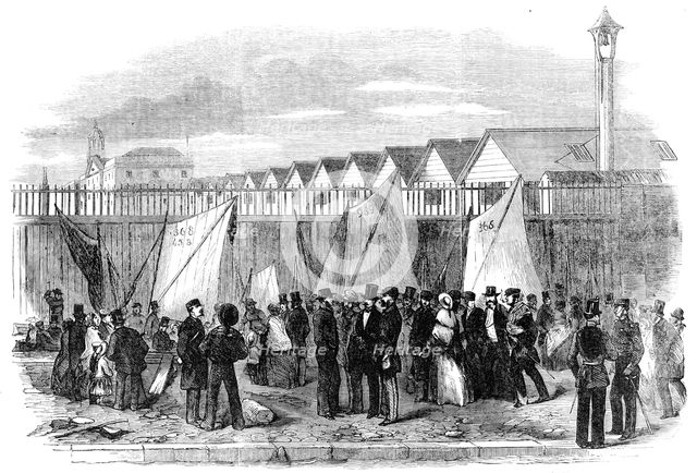 The Grand Naval Review, at Spithead: Excursionists going to View the Fleet - scene on the "Hard", 18 Creator: Unknown.
