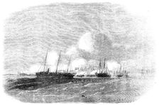 The Grand Naval Review, at Spithead: Gun-Boats attacking Southsea Castle - sketched by E. Weedon, 18 Creator: Unknown