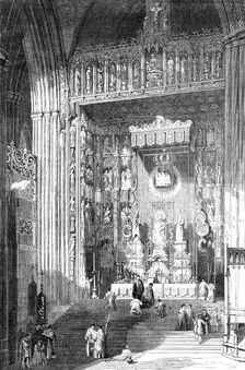 "The Grand Altar of the Cathedral of Seville" - painted by David Roberts, R.A., 1857. Creator: Unknown