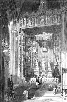 "The Grand Altar of the Cathedral of Seville" - painted by David Roberts, R.A., 1857. Creator: Unknown