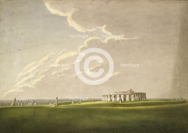 The Grand Antediluvian Temple of Stonehenge: in its original state from the North, 1824-1839. Artist: Henry Browne.