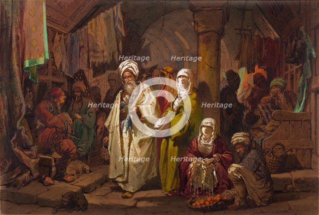 The Grand Bazaar. Artist: Preziosi, Amedeo (1816-1882)