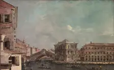 The Grand Canal above the Rialto, late 1760s. Creator: Francesco Guardi