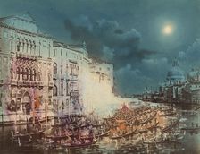 The Grand Canal during Carnival, Venice, about 1860-1880. Creator: Unknown