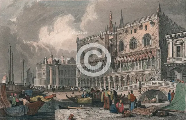 'The Grand Canal & Doge's Palace, Venice', 1844. Creator: Charles Westwood.