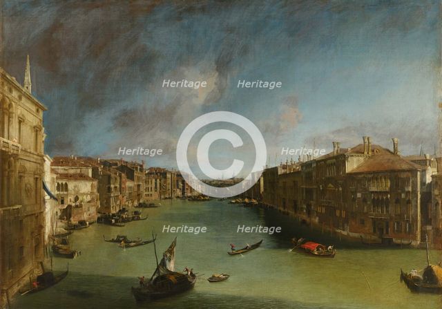 The Grand Canal from Palazzo Balbi towards the Rialto, 1723. Creator: Canaletto.