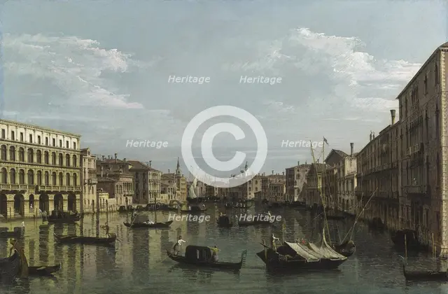 The Grand Canal looking South from Ca? Foscari to the Carità, ca 1738.