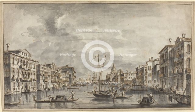 The Grand Canal Looking Toward the Salute and the Dogana, 1770s. Creator: Francesco Tironi.