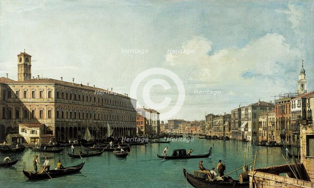 The Grand Canal, seen from the Rialto Bridge, c1725. Creator: Canaletto.