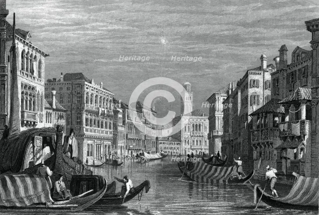 The Grand Canal, Venice, c19th century.Artist: Sam Fisher