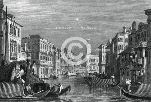 The Grand Canal, Venice, c19th century.Artist: Sam Fisher