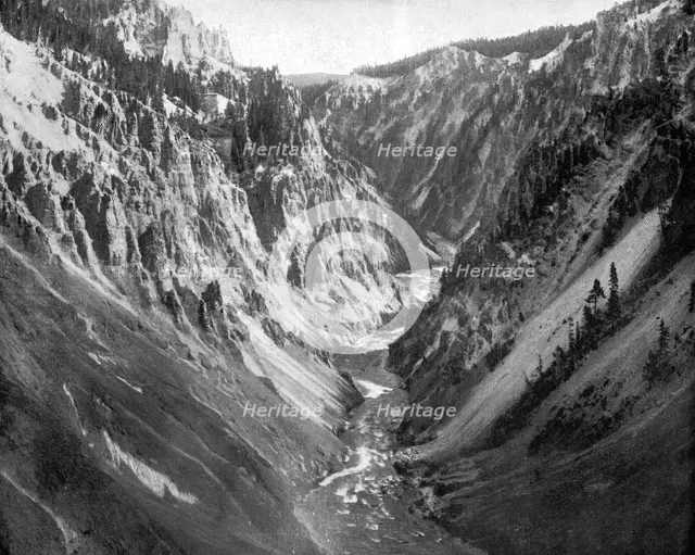 The Grand Canyon, Yellowstone National Park, USA, 1893.Artist: John L Stoddard