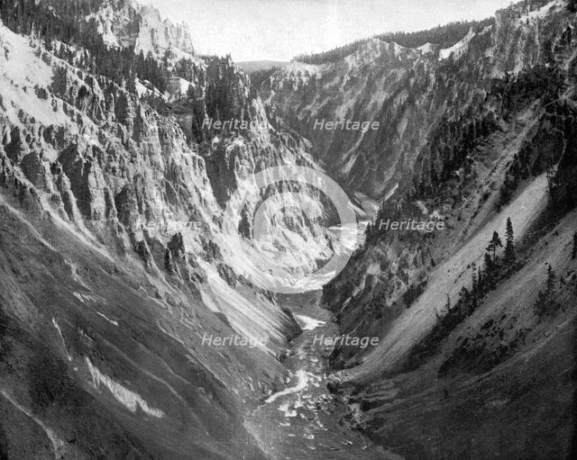 The Grand Canyon, Yellowstone National Park, USA, 1893.Artist: John L Stoddard