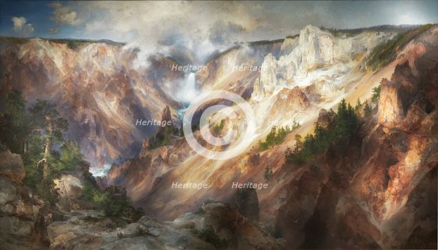The Grand Canyon of the Yellowstone, 1893-1901. Creator: Thomas Moran.