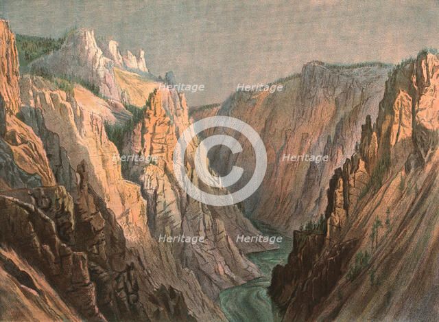 ''The Grand Canyon of the Yellowstone from the Great Falls', 1888. Creator: Thomas Henry Thomas.