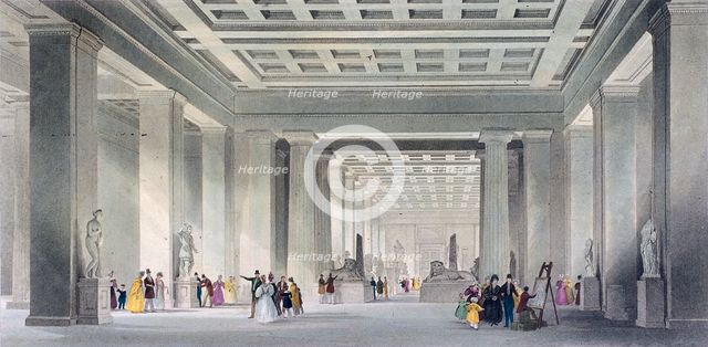 The Grand Central and Egyptian Saloons, British Museum, Holborn, London, c1836.  Artist: Robert Sands