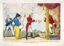 The grand Duke of Middleburg or late Ld. C-t-m & Commdore Cur-t's paying their respects... 1809. Artist: Anon