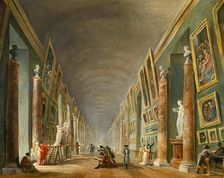 The Grand Galery of the Louvre. Artist: Robert, Hubert (1733-1808)