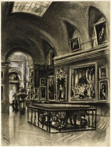 The Grand Gallery of the Prado, c. 1903. Creator: Joseph J Pennell