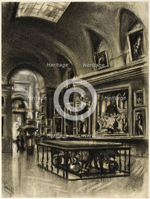 The Grand Gallery of the Prado, c. 1903. Creator: Joseph J Pennell.