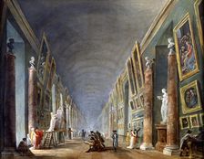 The Grand Gallery, Louvre, Paris 1801-1805. Artist: Robert Hubert