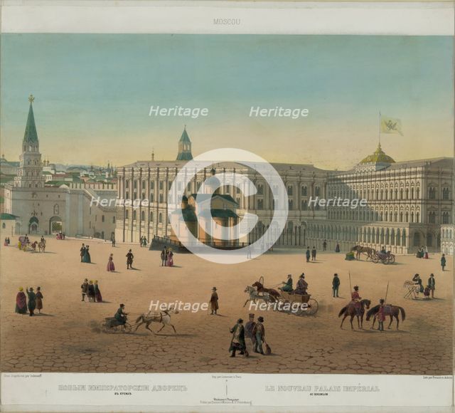 The Grand Kremlin Palace (from a panoramic view of Moscow in 10 parts), ca 1848. Artist: Benoist, Philippe (1813-after 1879)