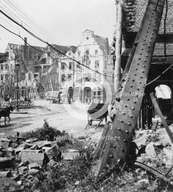The Grand Place, Arras, France, World War I, c1914-c1918. Artist: Nightingale & Co