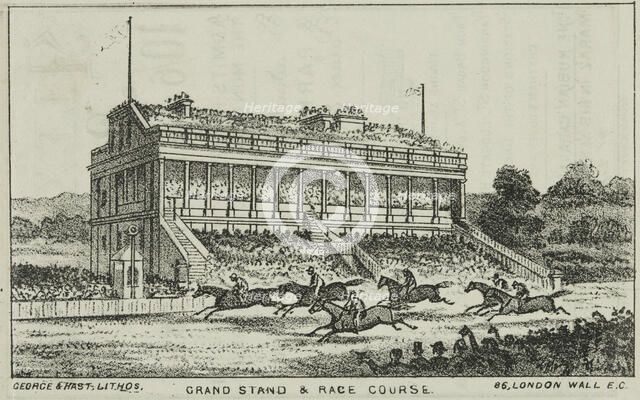 The Grand Stand and Race Course at Alexandra Palace, 19th century. Creator: George & Hast.