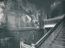 The Grand Staircase, Showing Thornhill's Wall Paintings, Stoke Edith c1909