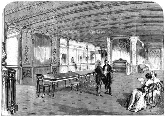 The Grand Saloon on board the 'Great Eastern', 1859. Artist: Unknown