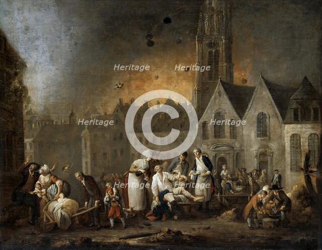 The Grand Square in Lille During the Siege of 1792. Artist: Watteau, François-Louis-Joseph (1758-1823)