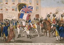 The grand triumphal entry of the Chief Consul into London 1803. Artist: Anon