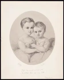 The granddaughters Fanny and Cécile Hensel, ca 1860. Creator: Hensel, Wilhelm (1794-1861)