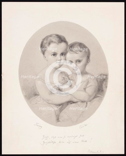 The granddaughters Fanny and Cécile Hensel, ca 1860. Creator: Hensel, Wilhelm (1794-1861).