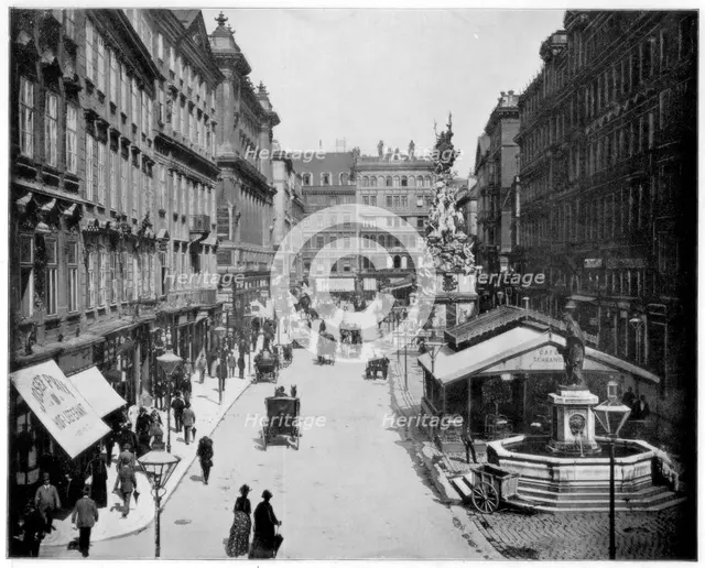 The Graben, Vienna, late 19th century. Artist: John L Stoddard