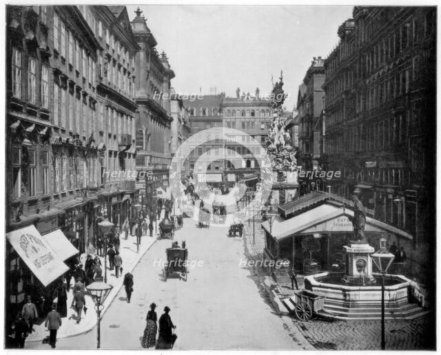 The Graben, Vienna, late 19th century. Artist: John L Stoddard
