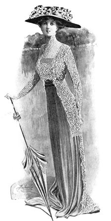 The Grace of Fragility: a dress of heliotrope chiffon..., 1909. Creator: Unknown