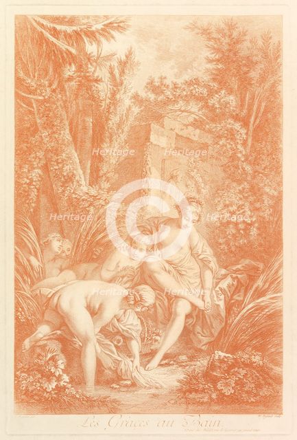 The Grâces au Bain (The Graces at the Bath), 1756. Creator: William Wynne Ryland.