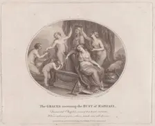 The Graces Crowning the Bust of Raphael, July 28, 1788. Creator: Francesco Bartolozzi