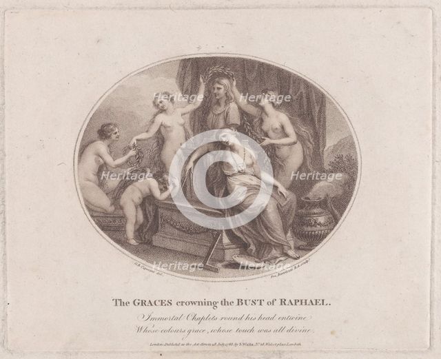 The Graces Crowning the Bust of Raphael, July 28, 1788. Creator: Francesco Bartolozzi.