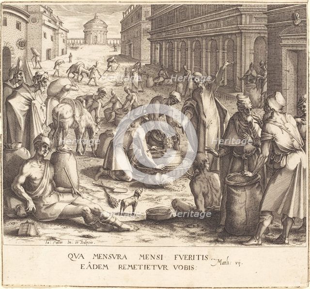 The Grain Weighers, 1608/1611. Creator: Jacques Callot.