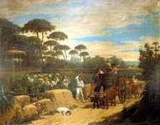 The grape harvest oil by Joaquín Domínguez Becquer