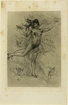 The Grapeleaf, 1895. Creator: Félicien Rops