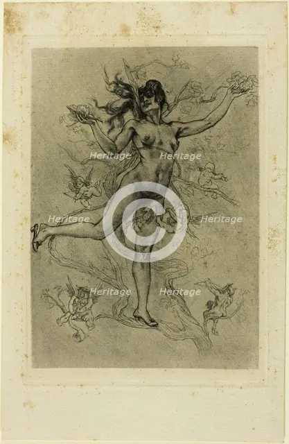 The Grapeleaf, 1895. Creator: Félicien Rops.