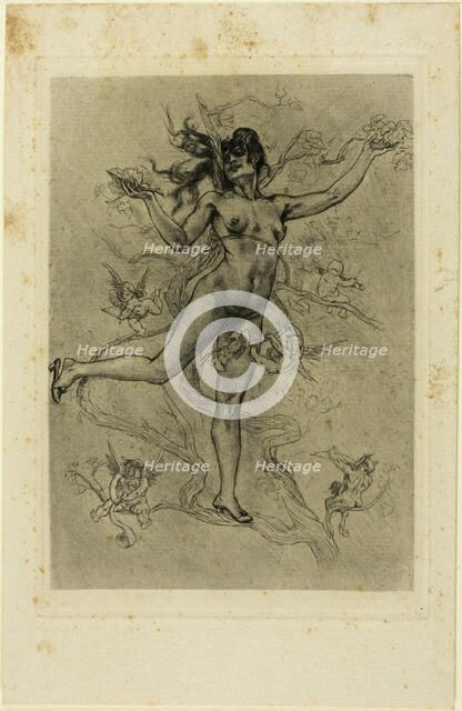 The Grapeleaf, 1895. Creator: Félicien Rops.