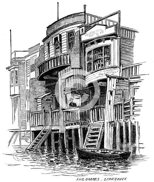 The Grapes public house, Limehouse, London, 1887. Artist: Unknown