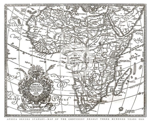 'The Graphic' Stanley Number; 'Africa Before Stanley'--Map of the Continent printed 1609, published  Creator: Unknown.