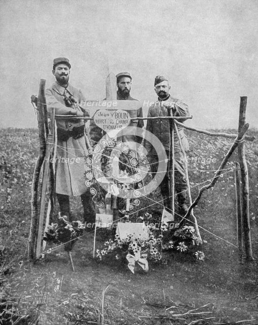 The grave of Sergeant Jean Bouin, French soldier, France, World War I, 1915. Artist: Unknown