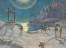 The Graveyard in the Mountains. Study from Lofoten, 1920. Creator: Anna Katarina Boberg